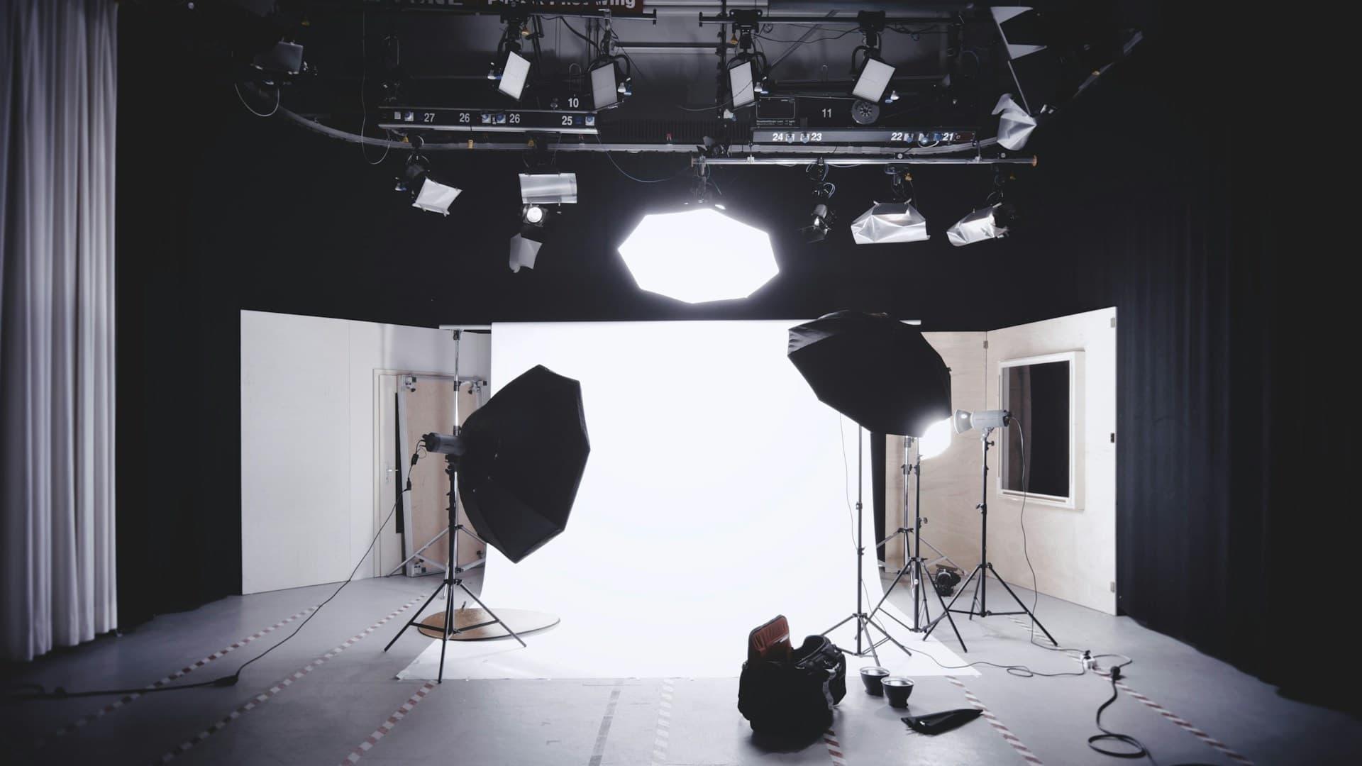 Photography studio lighting setup for CTRL Studios podcast publicity and promotional shots